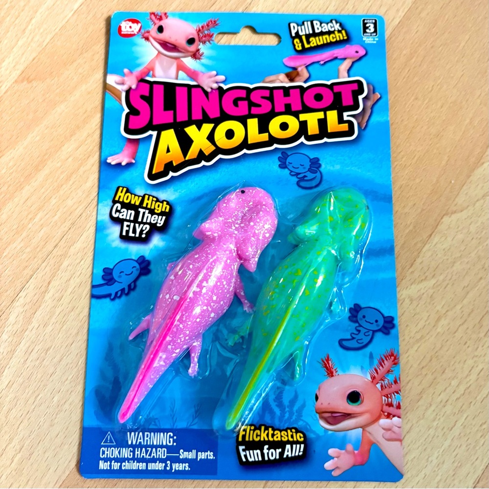 SlingShot Axolotl Flick Launch & Watch Them Fly! | Pink & Green Fidget Toy